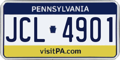 PA license plate JCL4901