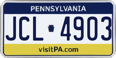 PA license plate JCL4903
