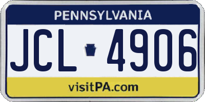 PA license plate JCL4906