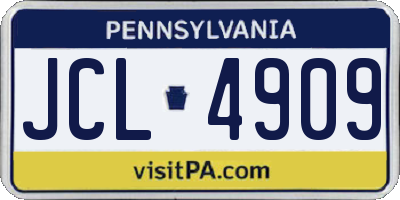 PA license plate JCL4909