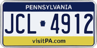 PA license plate JCL4912