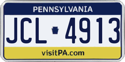 PA license plate JCL4913