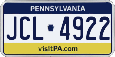 PA license plate JCL4922