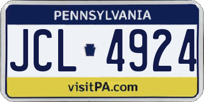 PA license plate JCL4924