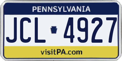 PA license plate JCL4927