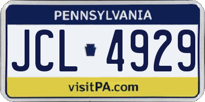 PA license plate JCL4929