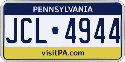 PA license plate JCL4944