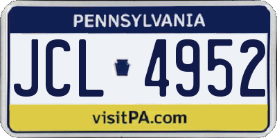 PA license plate JCL4952
