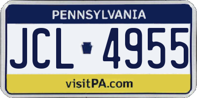 PA license plate JCL4955
