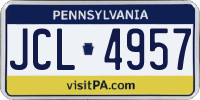 PA license plate JCL4957
