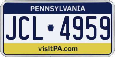 PA license plate JCL4959