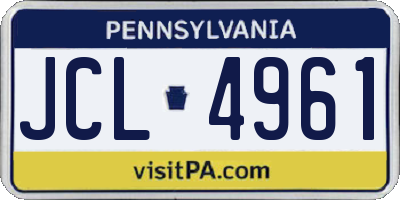 PA license plate JCL4961