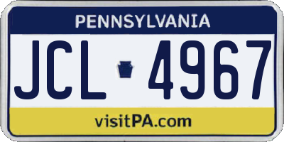 PA license plate JCL4967