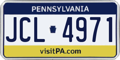 PA license plate JCL4971