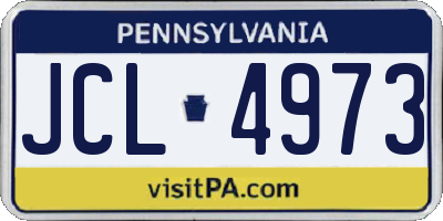 PA license plate JCL4973
