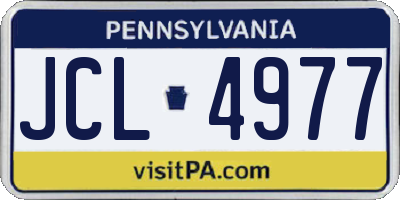 PA license plate JCL4977