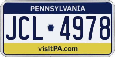 PA license plate JCL4978