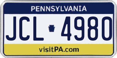 PA license plate JCL4980