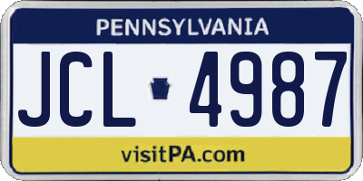 PA license plate JCL4987