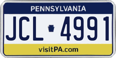 PA license plate JCL4991