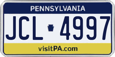 PA license plate JCL4997