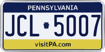 PA license plate JCL5007