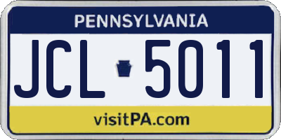 PA license plate JCL5011
