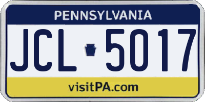 PA license plate JCL5017