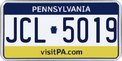 PA license plate JCL5019