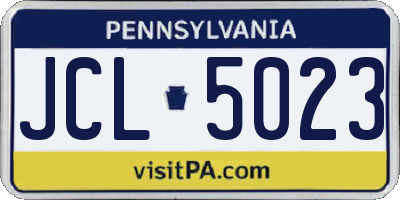 PA license plate JCL5023