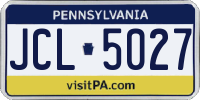 PA license plate JCL5027
