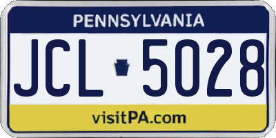 PA license plate JCL5028