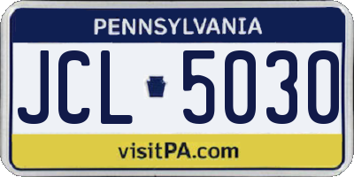 PA license plate JCL5030