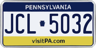 PA license plate JCL5032