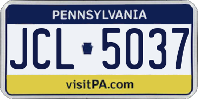 PA license plate JCL5037