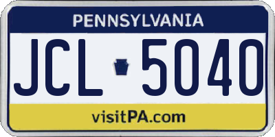 PA license plate JCL5040