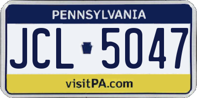 PA license plate JCL5047
