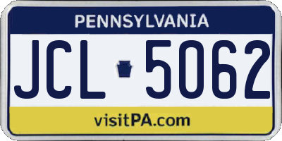 PA license plate JCL5062