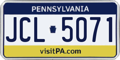 PA license plate JCL5071