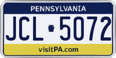 PA license plate JCL5072