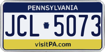 PA license plate JCL5073