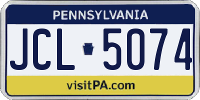 PA license plate JCL5074