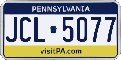 PA license plate JCL5077
