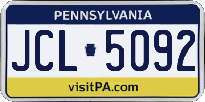 PA license plate JCL5092