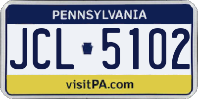 PA license plate JCL5102