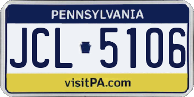 PA license plate JCL5106