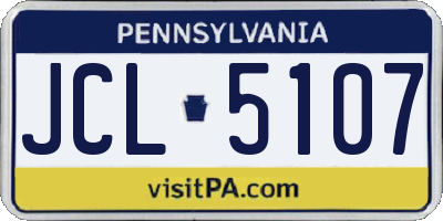 PA license plate JCL5107