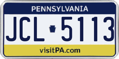 PA license plate JCL5113