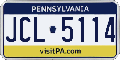 PA license plate JCL5114