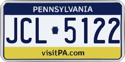 PA license plate JCL5122